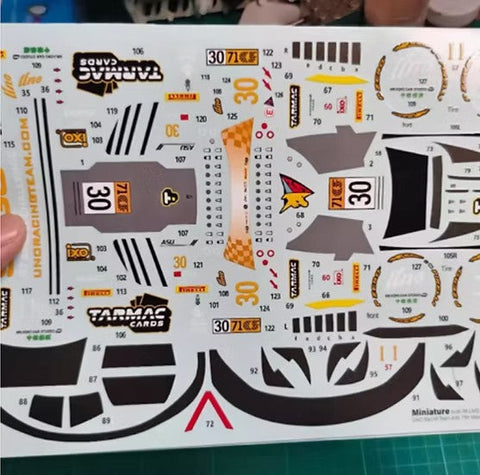 ZoomOn CS132 1/24 ターマックワークス x サイバーフォーミュラ アウディ R8 LMS GT3 Evo II マカオGP 2024 デカール(モンモデル用)