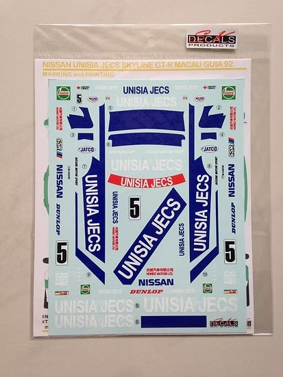SKデカール SK24006 1/24 ニッサン ユニシア ジェックス スカイライン GT-R マカオ ギア 92