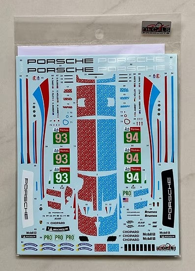 SKデカール 1/24 SK24188 ポルシェ 911 RSR FIA 世界耐久選手権 ル・マン24時間レース 2019 ポルシェ GT チーム #93 & #94