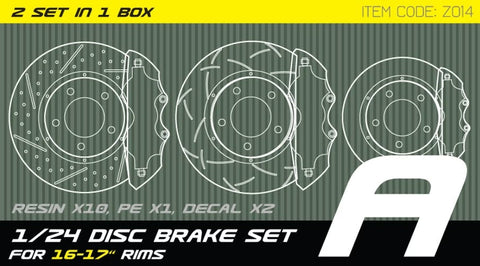 ZoomOn Z014 1/24 ディスクブレーキセット 15-17インチ ホイール用 A