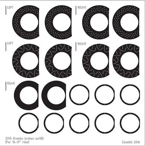 ZoomOn Z015 1/24 ディスクブレーキセット 15-17インチ ホイール用 B