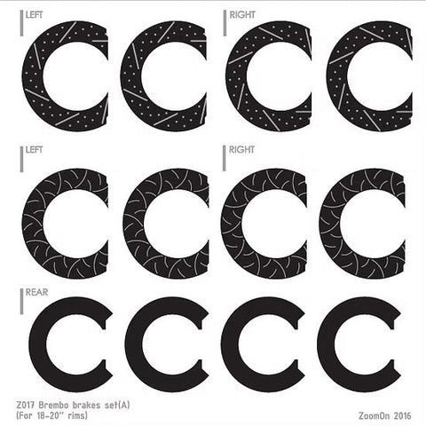 ZoomOn Z017 1/24 ディスクブレーキセット 18-21インチ ホイール用 A