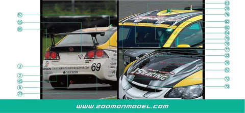 ZoomOn Z037 1/24 ホンダ シビック FD2R J's レーシングバージョン