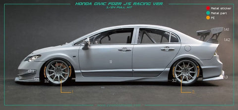 ZoomOn Z037 1/24 ホンダ シビック FD2R J's レーシングバージョン