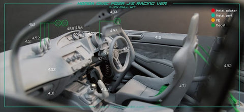 ZoomOn Z037 1/24 ホンダ シビック FD2R J's レーシングバージョン