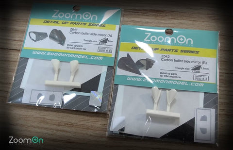 ZoomOn Z041 1/24 カーボン バレット サイドミラー (A)