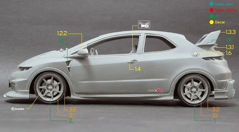 ZoomOn Z085 1/24 ホンダ シビック FN2 無限
