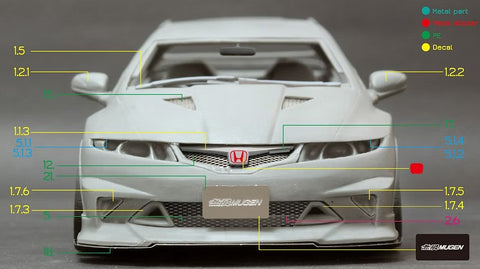 ZoomOn Z085 1/24 ホンダ シビック FN2 無限