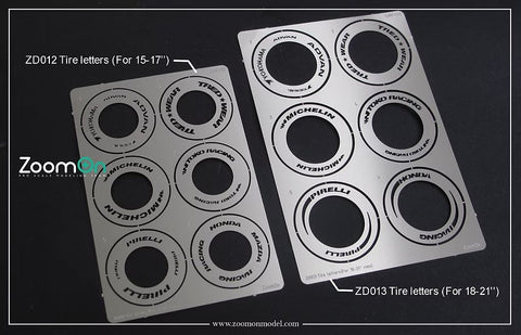ZoomOn ZD012 1/24 タイヤレター (15-17インチ 用)