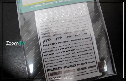 ZoomOn ZD020 1/24 - 1/43 ミツビシ ロゴ メタルステッカー