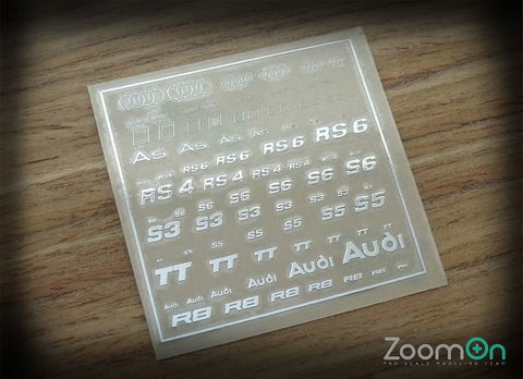 ZoomOn ZD025 1/24 - 1/43 アウディ ロゴ メタルステッカー
