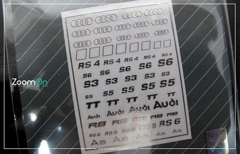 ZoomOn ZD025 1/24 - 1/43 アウディ ロゴ メタルステッカー