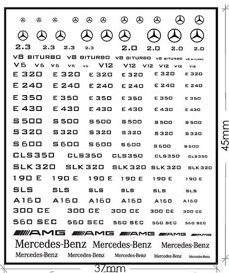 ZoomOn ZD027 1/24 - 1/43 メルセデスベンツ ロゴ メタルステッカー