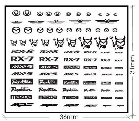 ZoomOn ZD028 1/24 - 1/43 マツダメタルステッカー