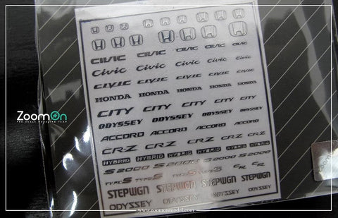 ZoomOn ZD031 1/24 - 1/43 ホンダ ロゴ(B)メタルステッカー