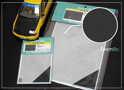 ZoomOn ZD039 1/20 ・ 1/25 カーボンファイバー デカール 綾織り (小)120x65mm