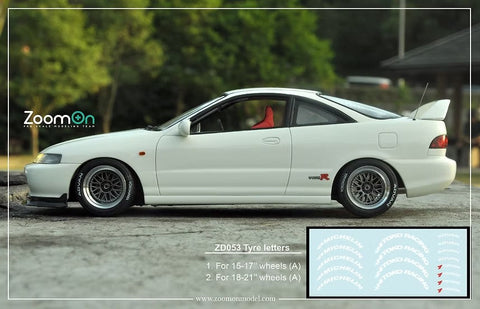 ZoomOn ZD053 1/24 タイヤレター (A) 15-17インチ ホイール用