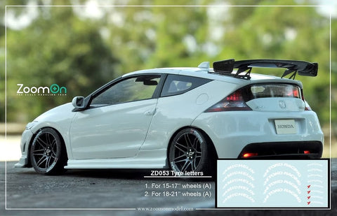 ZoomOn ZD053 1/24 タイヤレター (A) 18-21インチ ホイール用