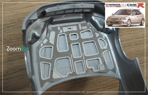 ZoomOn ZD138 1/24 ホンダ シビック タイプR EK9 ボンネットフード ストラクチャー