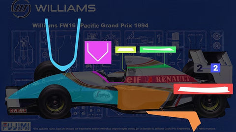 ZoomOn ZD156 1/20 塗装マスキング - ウイリアムズ FW16 1994