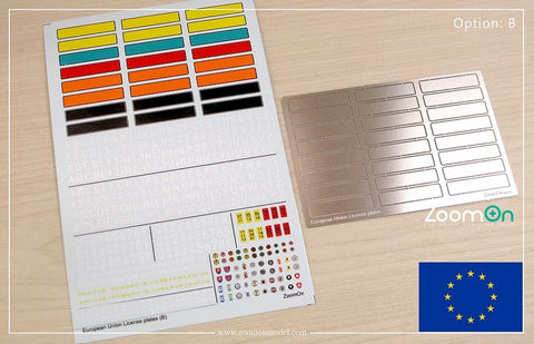 ZoomOn ZD168 1/24 EU ナンバープレート (B)