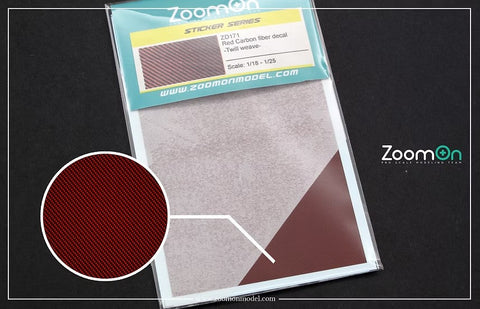 ZoomOn ZD171 レッドカーボンファイバーデカール