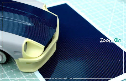 ZoomOn ZD176 1/18 - 1/25 ブルーカーボンファイバーデカール -綾織り-
