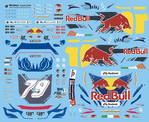 ZoomOn ZD204 1/24 トヨタ 86 GT ヨーロッパ ドリフトマスターズ 2023 レッドブル #79(アオシマ用)デカール