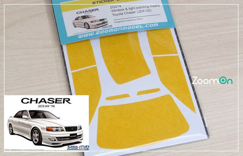ZoomOn ZD214 1/24 ウィンドウ & ライト ペインティングマスク - トヨタ チェイサー (JZX100)
