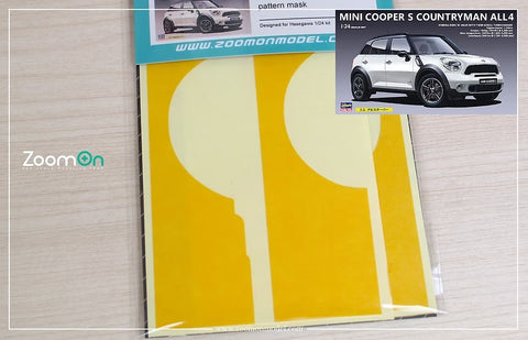 ZoomOn ZD244 1/24 ミニ クーパー S カントリーマン パターンマスク(ハセガワ用)