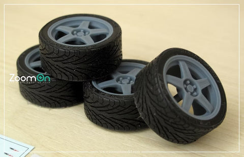 ZoomOn ZR020 1/24 16インチ TRD T3 Sport ホイールセット