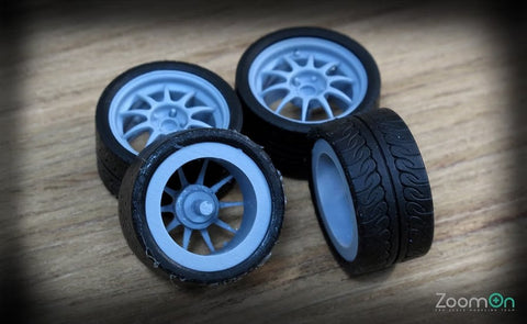 ZoomOn ZR027 1/24 17インチ エンケイ ES ターマック レーシングホイールセット