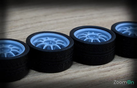 ZoomOn ZR027 1/24 17インチ エンケイ ES ターマック レーシングホイールセット