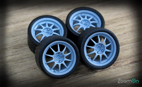 ZoomOn ZR027 1/24 17インチ エンケイ ES ターマック レーシングホイールセット