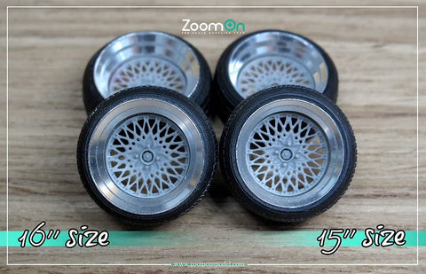 ZoomOn ZR039 1/24 15インチ SSR フォーミュラメッシュ ホイールセット