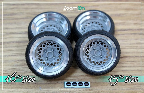 ZoomOn ZR042 1/24 15インチ エンケイ アパッチ IV ホイールセット