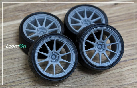 ZoomOn ZR047 1/24 19インチ Titan7 T-R10 ホイールセット