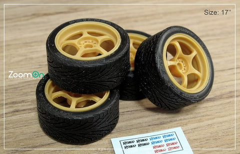 ZoomOn ZR056 1/24 15インチ レイズ グラムライツ 57c ホイールセット