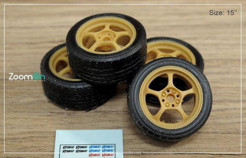 ZoomOn ZR056 1/24 15インチ レイズ グラムライツ 57c ホイールセット