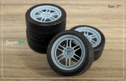 ZoomOn ZR057 1/24 16インチ エンケイ RPF1 ホイールセット