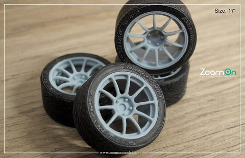 ZoomOn ZR059 1/24 18インチ レイズ ZE40 ホイールセット