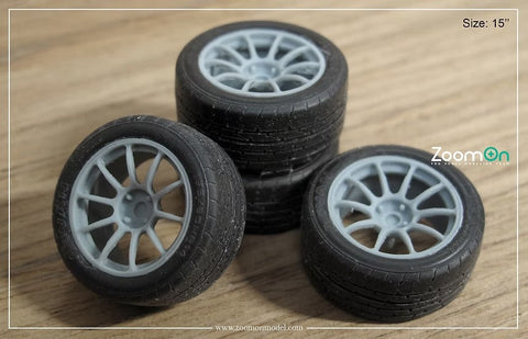 ZoomOn ZR059 1/24 19インチ レイズ ZE40 ホイールセット