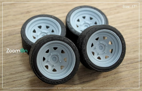 ZoomOn ZR060 1/24 15インチ ダイヤモンド スチール ホイールセット