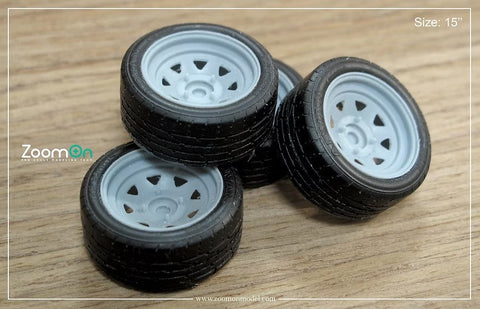 ZoomOn ZR060 1/24 16インチ ダイヤモンド スチール ホイールセット