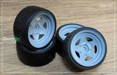 ZoomOn ZR061 1/24 16インチ 星形 スチール ホイールセット