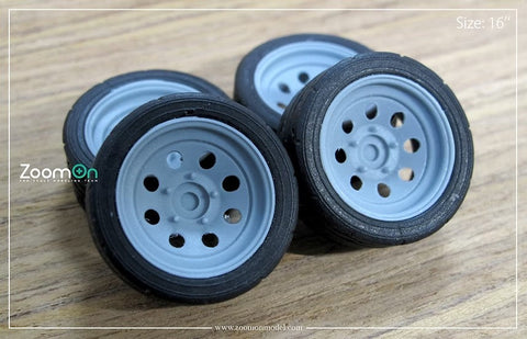 ZoomOn ZR062 1/24 15インチ サークル スチール ホイールセット