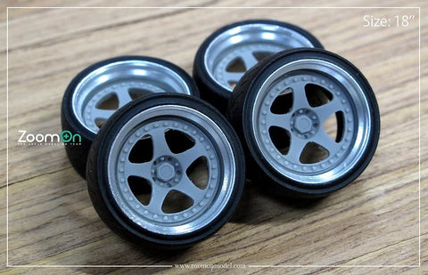 ZoomOn ZR070 1/24 17インチ ニスモ LM GT1 ホイールセット(タイヤ無し)
