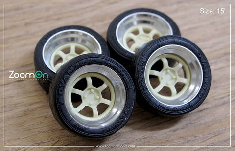 ZoomOn ZR076 1/24 16インチ レイズ ボルク レーシングTE37V ホイールセット