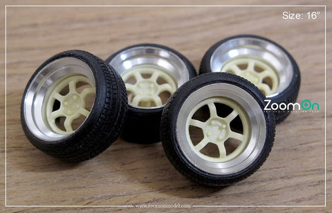 ZoomOn ZR076 1/24 16インチ レイズ ボルク レーシングTE37V ホイールセット