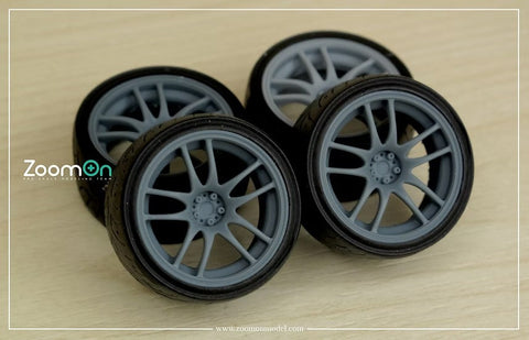 ZoomOn ZR086 1/24 18インチ ワーク エモーション CR Kai ホイールセット